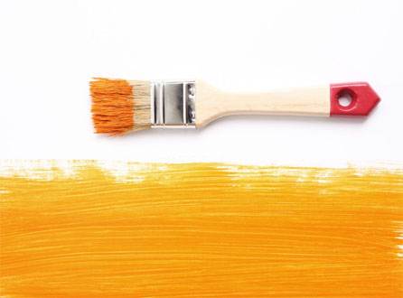 Yellow brush paint